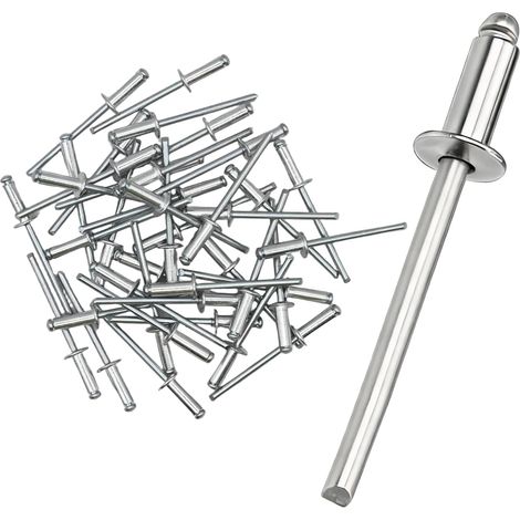 50 Pcs Rivets Aveugles en Aluminium - 4,8 x 12 mm Rivet Pop avec Large Tête - Rivets pour Automobiles, Meubles, et Équipements Mécaniques (1/5)