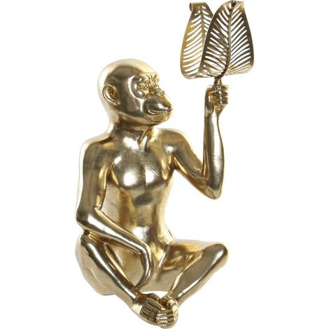 DKD Home Decor Figurine Singe Doré en Résine 27x25x43.5 cm (1/3)