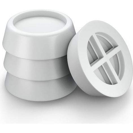 Füße für Waschmaschinen, Antivibrationspads, Geräuschreduzierende Antivibrationsfüße für Waschmaschinen und Trockner, Antivibrations-Gummipads (weiß x 4) (1/5)