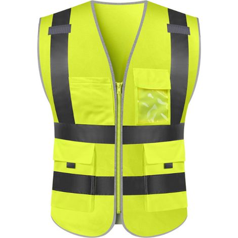 Gilet de sécurité réfléchissant, vêtements de travail sanitaires haute visibilité, gilet de signalisation de sécurité multipoches, vêtements pour travaux publics et de construction, XL