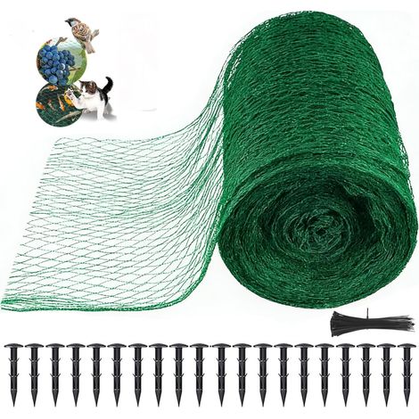 Filet Anti Oiseaux - 1 Pièce - Polyéthylène - Protection Plantes Et Fruits - Jardin Potager Verger - Vert 4x15m (1/5)
