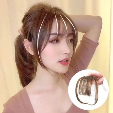 Perückenclip für Ponyfrisuren im französischen Stil, Werkzeug für Haarverlängerungen, Perückenclip für Ponyfrisuren mit synthetischen Quasten, Damenperücke, Haarverlängerungsclip, Clip für künstliche  (1/3)
