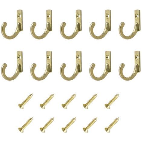 Set of 10 Vintage Yellow Wall Hooks with Screws Small Screw Hooks for Bowls, Jewelry, Bags, Towels, Bathroom, Kitchen and More (1/3)