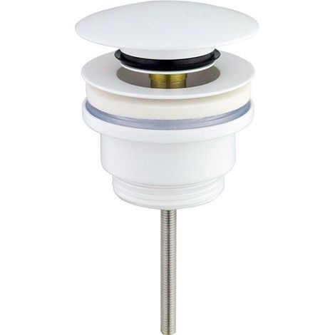 Kaelt - Bonde universelle clic-clac, blanc mat, pour lavabos et bidets, raccordement 1 (1/4)