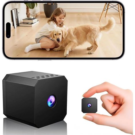 Mini Camera Espion sans Fil, Micro Camera Surveillance WiFi Interieur/Exterieur sans Fil Discrete, 1080P Mini Caméra Espion Vision Nocturne/Détection Mouvement, Petite Camera Maison Bebe Chat (1/5)
