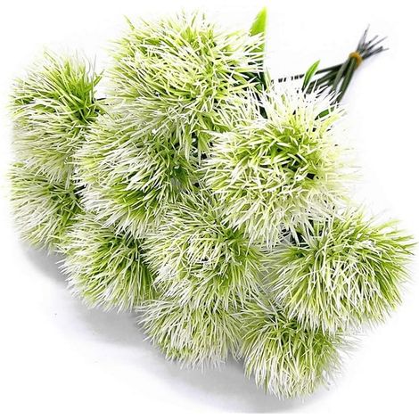 Fausses Fleurs De Pissenlit Blanc, Buissons En Plastique Arbustes Artificiels Herbe De Décoration Mariage Maison Jardin Extérieur Intérieur Véranda Fête Plantes De Remplissage - Lot De 10 (1/5)