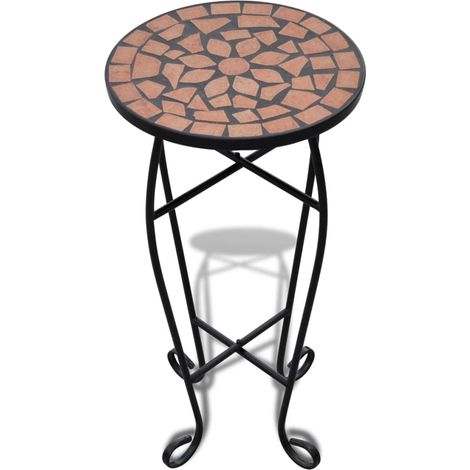 Mosaic Side Table Plant Table Terracotta vidaXL