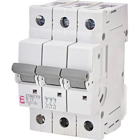 ETI Disjoncteur de protection de circuit ETIMAT P10 3 pôles, 10kA, B13, REG