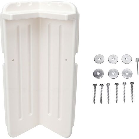 Protection d'angle de quai marine en PVC robuste avec nervures anti-collision, blanche. (1/5)