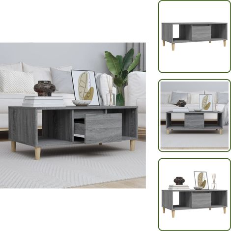 Table basse Sonoma gris 90x50x36,5 cm Bois d'ingénierie - Table Basse - Meuble Salon - Table D'appoint - Bout De Canapé - Table Design (1/5)