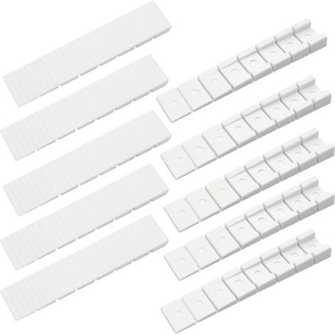 CSPARKV 10Pcs Furniture Shims, Plastic Shims, Universal Furniture Shims, with Built-in Breaking Points, for Leveling Doors, Drawers, Cabinets etc, 8 20 98mm (White)