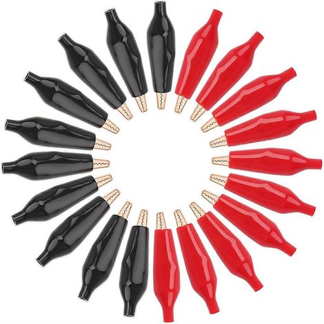 Lot de 20 pinces crocodiles en cuivre pour tests électriques (1/5)