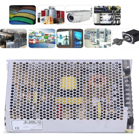 BERM/Belme Schaltnetzteil für Überwachungskameras, 200-W-Gleichstromadapter, 240 V Wechselstrom, 200-12 (1/5)