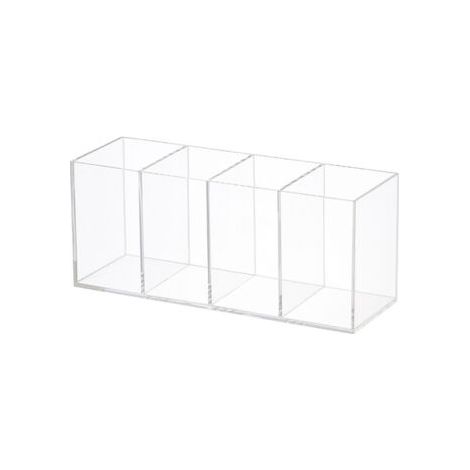 Sollbry Pot à crayon en acrylique transparent  Compartiments porte-stylo acrylique  Rangement pinceaux maquillage  Organisateur de bureau