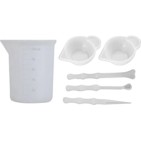 6-teiliges Messbecher-Set aus Silikonharz, 100 ml Silikonbecher, leicht zu reinigen