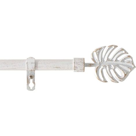 Kit Tringle Déco Extensible "Tropi" 120-210cm Blanc (1/3)