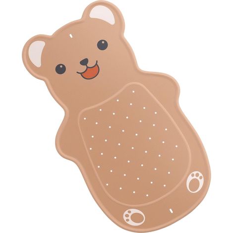 Tapis de Bain Bébé Antidérapant 76 x 45 cm – Motif Ourson Tapis Baignoire - Ventouses Anti-Glisse, Trous de Drainage, Lavable en Machine (1/5)