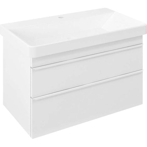 Sapho Sitia - Waschtischunterschrank, 76x50x44 cm, 2 Schubladen, weiß matt SI080-3131