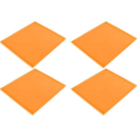 4 Pièces Tapis Déshydrateur en Silicone Alimentaire Haute Température Anti-Adhésif pour Séchoir à Fruits avec Bord Orange (1/5)