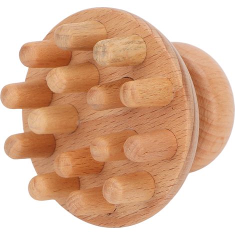 Bâton de massage crânien en bois, forme pieuvre, soulage les douleurs et tensions, réduit le stress, outil anti-migraine, accessoire de bien-être pour la tête (1/5)