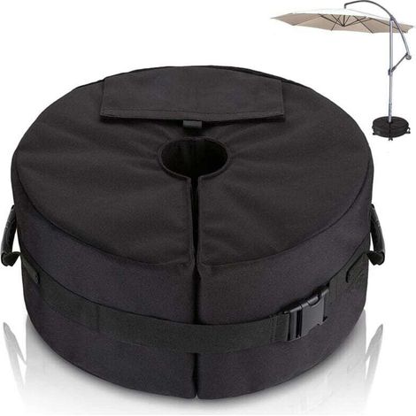 Ballastsack für Sonnenschirmständer – Verstellbarer Durchmesser, seitliche Öffnung, Ballast für Sonnenschirmständer – Gartenballasthalter für Terrassenschirme – Sandsäcke bis 40 kg – Crezuo