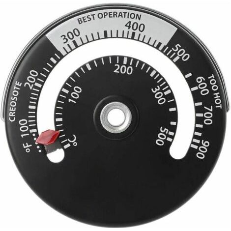 Thermomètre de Poêle Magnétique Thermomètre à Feu pour Le Compteur de Température pour Tuyau de Cheminée en Bois Rond Four (1/3)