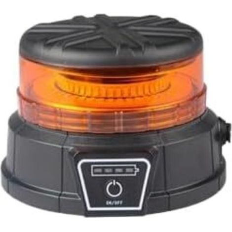 Wiederaufladbare, kabellose Rundumleuchte mit Magnetfuß, Saugnapf, 3 Blinkmodi, stoßfest, Netzanschluss und 220-V-Zigarettenanzünderstecker, Schutzart IP65 (1/4)