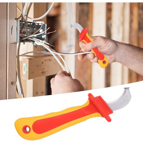 Couteau d'électricien isolé IEC60900, résiste à une haute tension de 1000 V et est antimagnétique. (1/4)