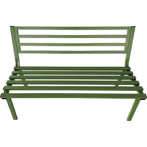 Panchina Verde per Esterno da Giardino in Acciaio 127x61x80 cm (1/3)