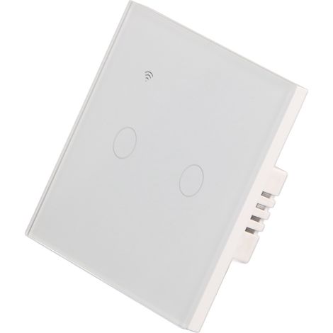 Interrupteur Connecté WiFi Double Bouton, Commande Vocale et Télécommande, Compatible Alexa et Google Assistant, Blanc, 110‑240V (1/5)