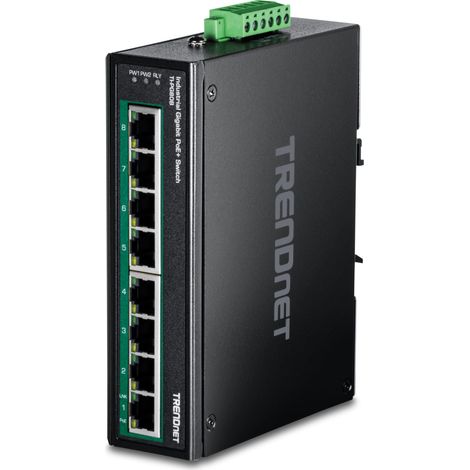 Trendnet TI-PG80B switch di rete Gigabit Ethernet (10/100/1000) Supporto Power over Ethernet (PoE) Nero (1/4)