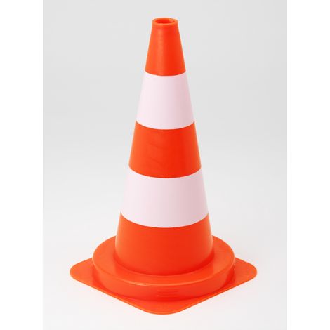 Balise 50cm PVC orange - 2 bandes peinture blanche VINMER - 141107