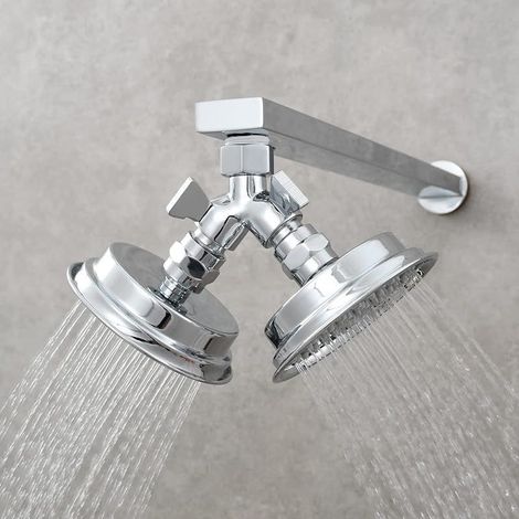 DSF017 2-Wege-Y-Ventil aus Messing mit Absperrventilen für Dusche, verchromt (1/4)