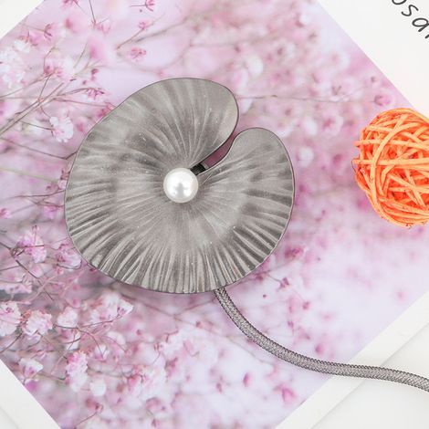Grey Curtain Tiebacks with Magnetic Buttons, Curtain Tiebacks (Set of 2) Decorative Lotus Alloy Magnetic Curtain Tiebacks for Bedroom, Home, Living Room, Office, Hotel, Restaurant (1/5)