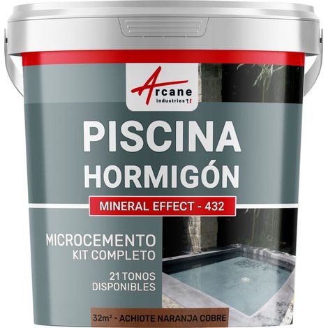 Kit microcemento color gris topo para piscina de hormigón
