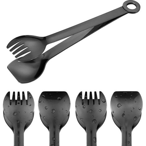 4 pinces de service, 15,2 cm en acier inoxydable, design ergonomique, pour apéritif et buffet, usage quotidien (1/5)