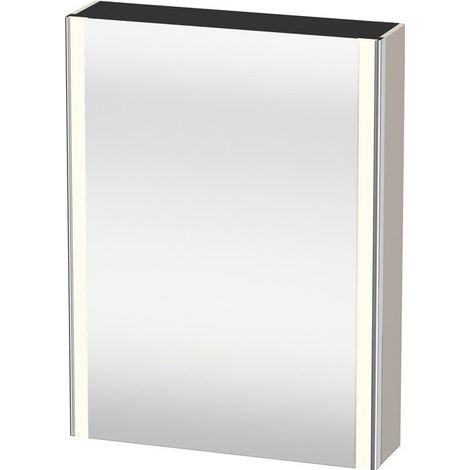 Armoire miroir Duravit XSQUAREavec éclairage 800x600x156mm ouverture droite taupe