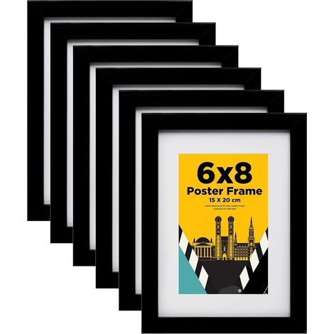 Bilderrahmen Acrylglas Passepartout 10x15 15x20 cm 6er Schwarz (1/5)