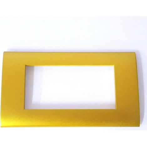 Trade Shop - PLACCA PLACCHETTA CORNICE PLASTICO ORO THREE USCITE PLACCHETTE POSTI -
