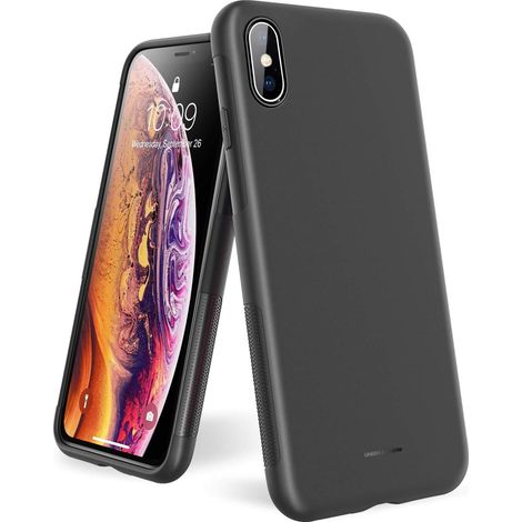 COQUE EN SILICONE NOIRE POUR IPHONE XS/X 5.8' (1/5)