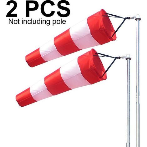 Girouette de jardin 2 pièces – Taffetas de polyester résistant – Longueur 80 cm – Fonction étanche – Rouge et blanc (1/5)