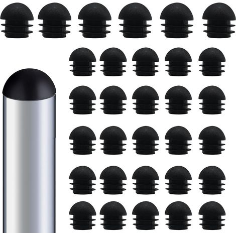BEBUSINGOTO Paquete de 30 tapas de plástico redondas de 2,2 cm (7/8 pulgadas), tapas de tubo de plástico, tapas para patas de muebles de patio para sillas de metal, protectores deslizantes para patas  (1/3)