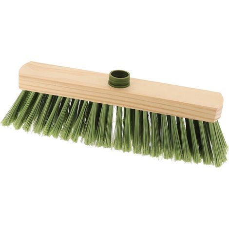 Testa di scopa per esterni 34 cm con telaio in pino grezzo presa dritta - verde - Tendance (1/3)