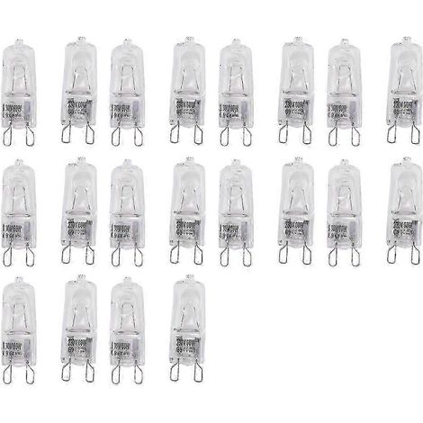 Lot de 20 ampoules halogènes G9, 60 W, transparentes, à intensité variable, 2800 K, référence 0613 (1/5)