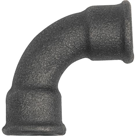 Riegler Bogen 2a, 90 °, kurz, Rp 2 i., Rp 2 i., Temperguss schwarz (1/2)