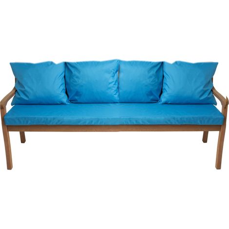 Coussin pour banc de jardin 3 places 180x50/4x50x56cm, Coussin extérieur, Coussins pour balançoires Bleu, Coussin d'assise, Coussin de dossier (1/5)