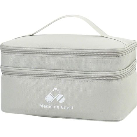 Sac de Trousses de Premiers Soins, Sac de Pharmacie de Voyage Portable, Organisateur de médicaments avec Fermeture éclair(Gris) (1/5)