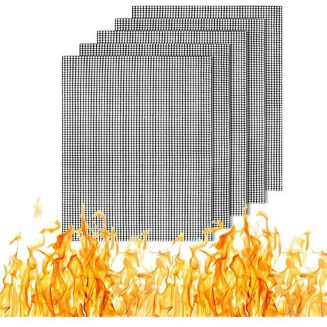 Lot de 5 tapis en maille antiadhésifs 33 x 40 cm – Réutilisables jusqu'à 260 ℃ – Pour barbecues charbon, gaz, électriques – Faciles à nettoyer (1/5)
