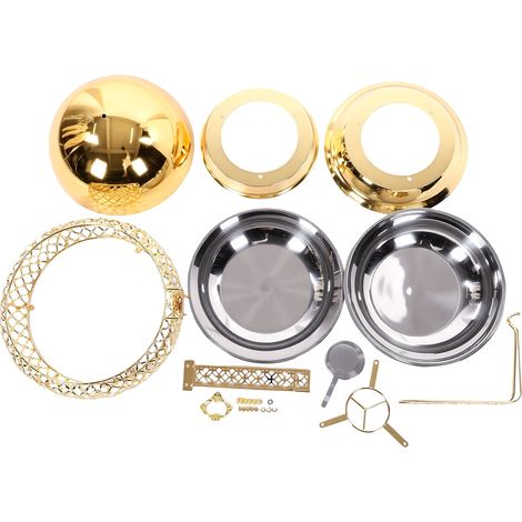 Chafing dish buffet 8L en acier inoxydable doré rond résistant aux hautes températures (1/5)
