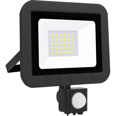 Proyector led con sensor negro matel 20w (1/2)